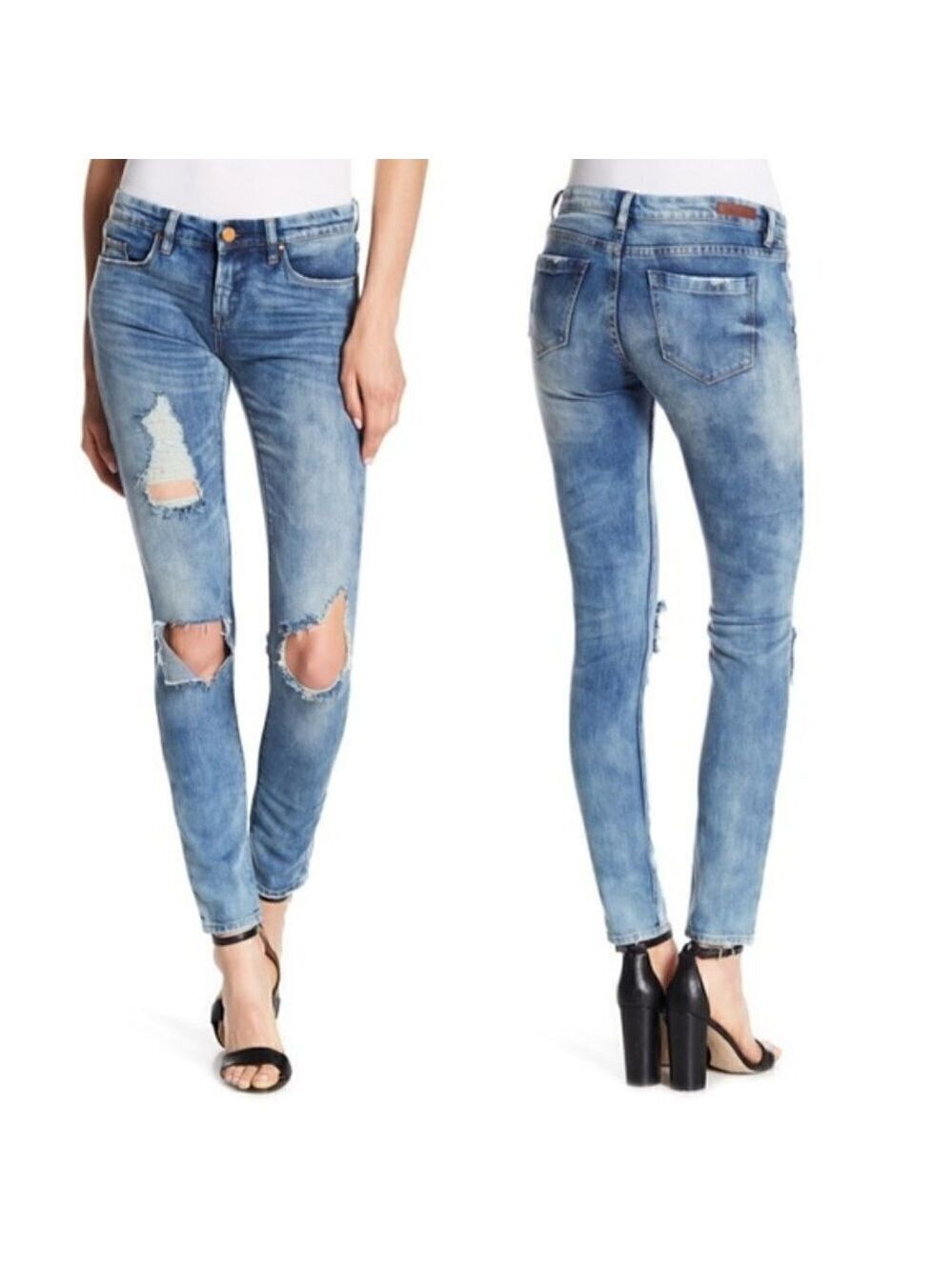 Blank NYC Skinny Jeans Size 27 Destructed